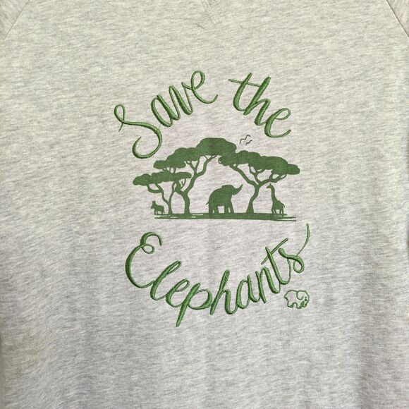 Ivory Ella Aida Mission Dress Sweatshirt Tunic XS Gray Save the Elephants NWT - Picture 3 of 12